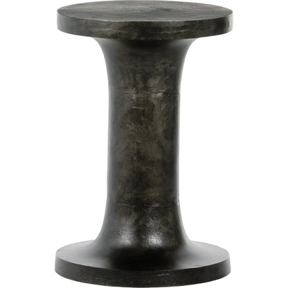 Gino End Table by Four Hands in raw black. Made from aluminum, engineered hardwood in a modern style.