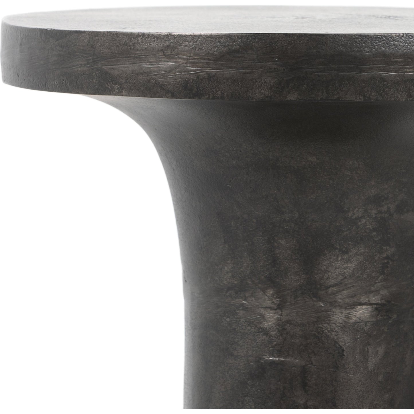 013 SI-1797782 | Additional Silo | Gino End Table by Four Hands in raw black. Made from aluminum, engineered hardwood in a modern style.