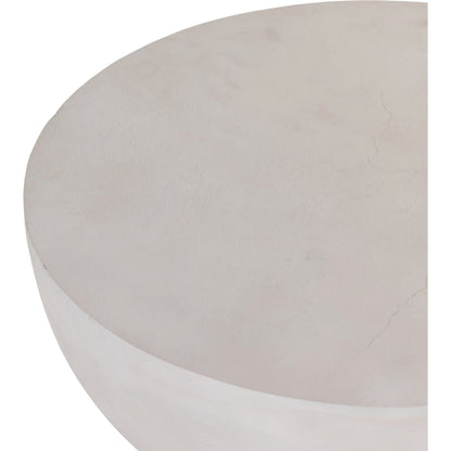 Searcy End Table by Four Hands in matte white. Made from aluminum, engineered hardwood in a modern style.