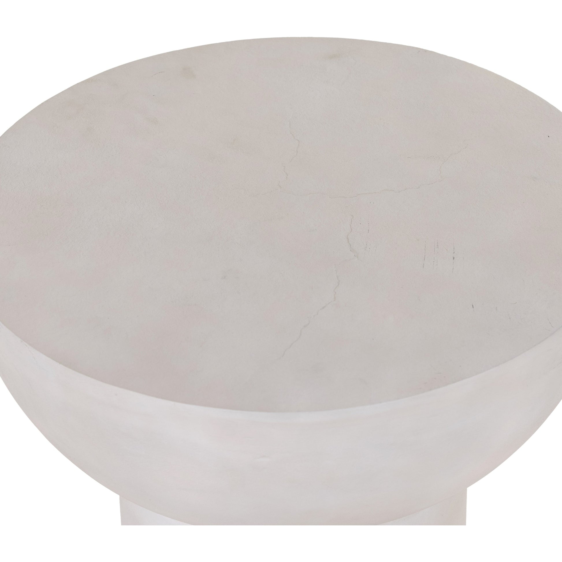 Searcy End Table by Four Hands in matte white. Made from aluminum, engineered hardwood in a modern style.