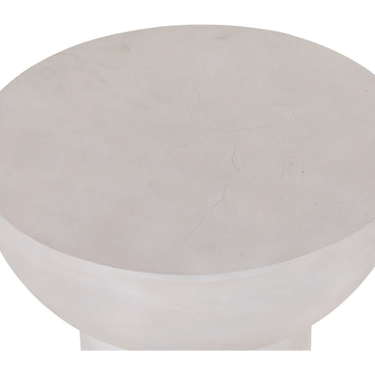 Searcy End Table by Four Hands in matte white. Made from aluminum, engineered hardwood in a modern style.