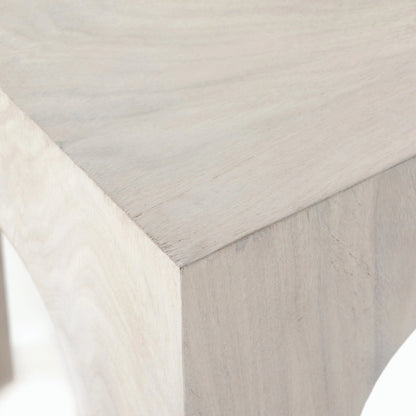Fausto End Table by Four Hands in bleached guanacaste. Made from thick guanacaste veneer in a modern style.