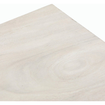 Fausto End Table by Four Hands in bleached guanacaste. Made from thick guanacaste veneer in a modern style.