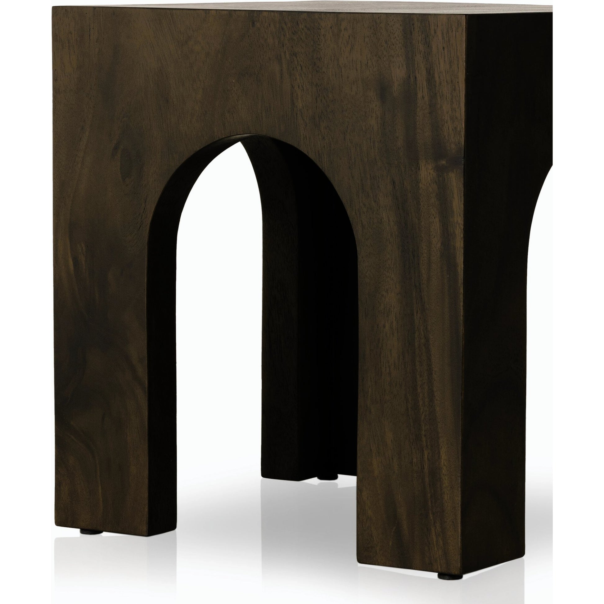 Fausto End Table by Four Hands in bleached guanacaste. Made from thick guanacaste veneer in a modern style.