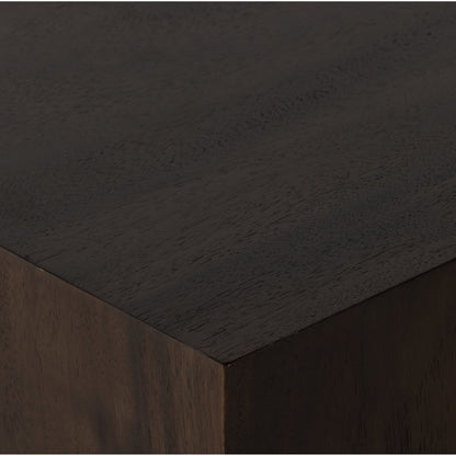 Fausto End Table by Four Hands in bleached guanacaste. Made from thick guanacaste veneer in a modern style.