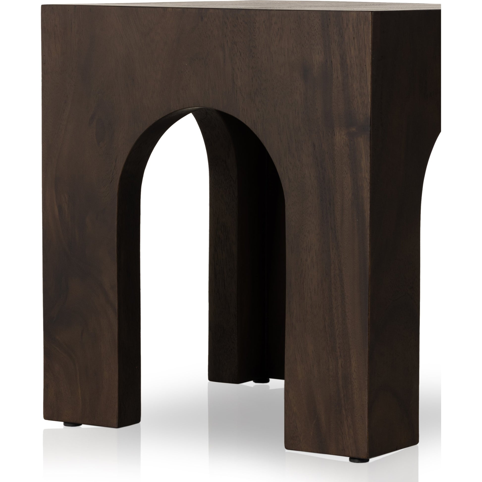 Fausto End Table by Four Hands in bleached guanacaste. Made from thick guanacaste veneer in a modern style.