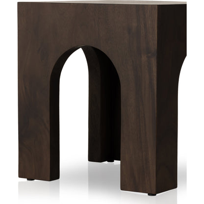 Fausto End Table by Four Hands in bleached guanacaste. Made from thick guanacaste veneer in a modern style.