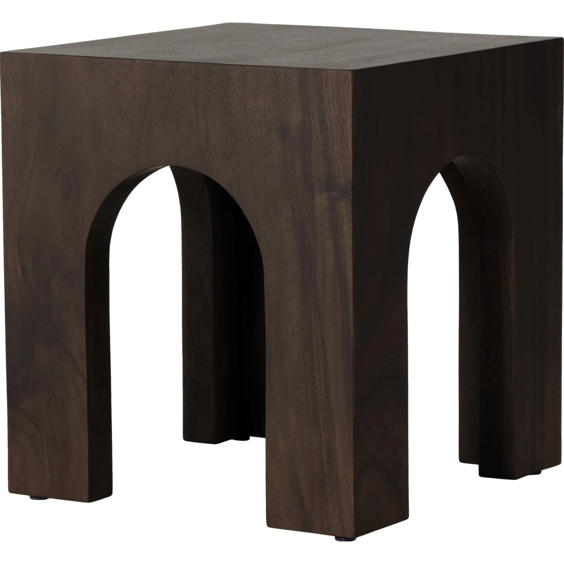 Fausto End Table by Four Hands in bleached guanacaste. Made from thick guanacaste veneer in a modern style.