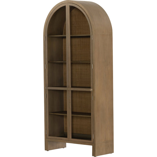 Ilana Cabinet by Four Hands in natural box weave cane, burnished mindi. Made from mindi solid in a modern style.