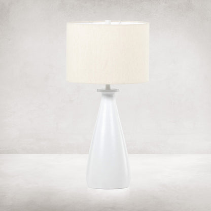 Innes Table Lamp by Four Hands in matte black. Made from aluminum, 60% polyester, 40% viscose (rayon) in a modern style.