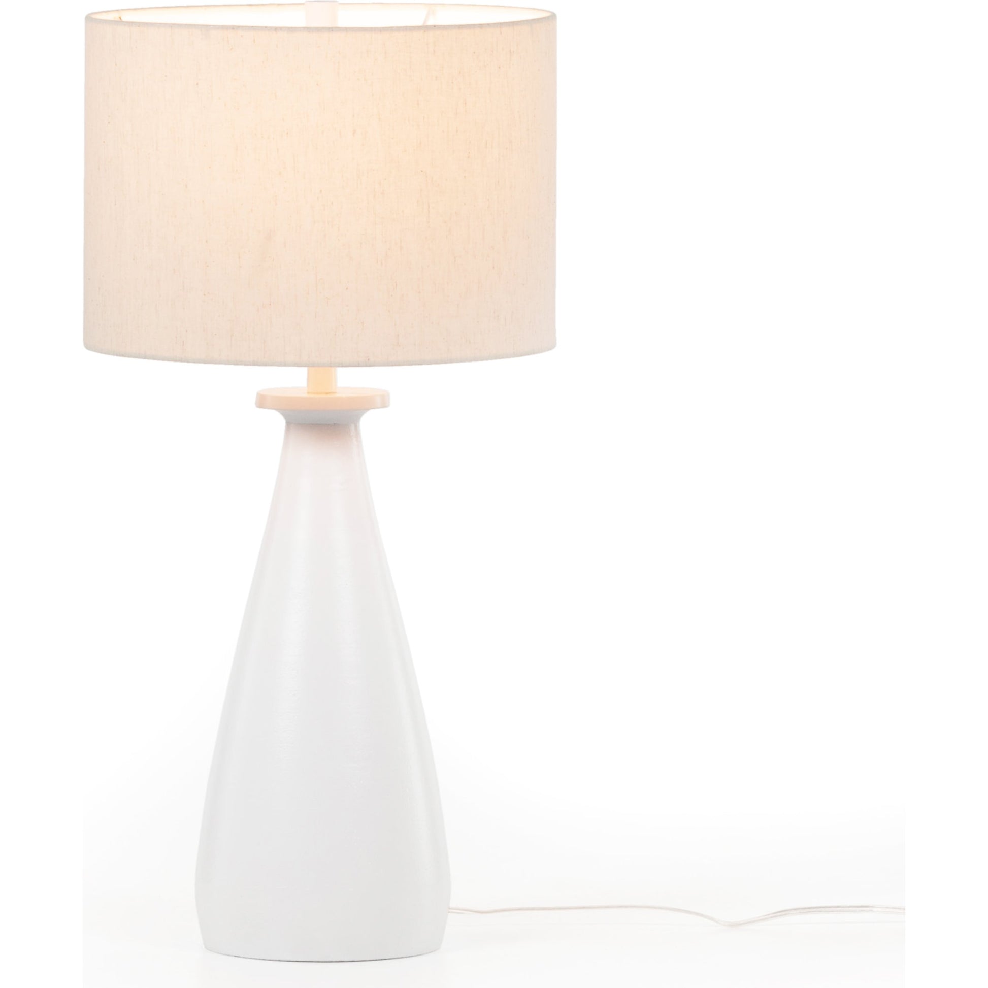 Innes Table Lamp by Four Hands in matte black. Made from aluminum, 60% polyester, 40% viscose (rayon) in a modern style.