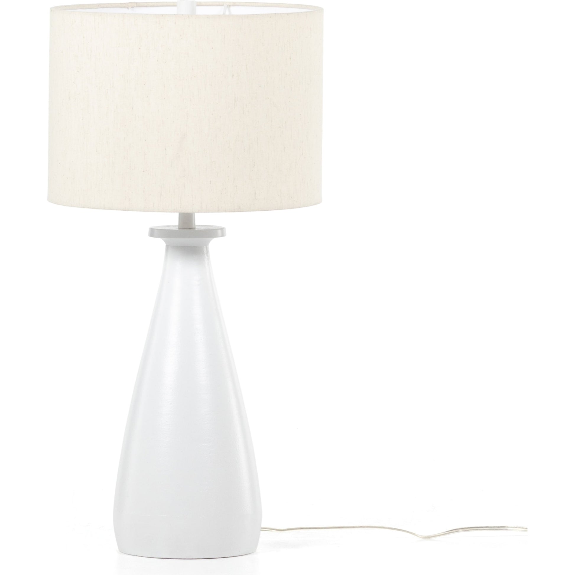 Innes Table Lamp by Four Hands in matte black. Made from aluminum, 60% polyester, 40% viscose (rayon) in a modern style.