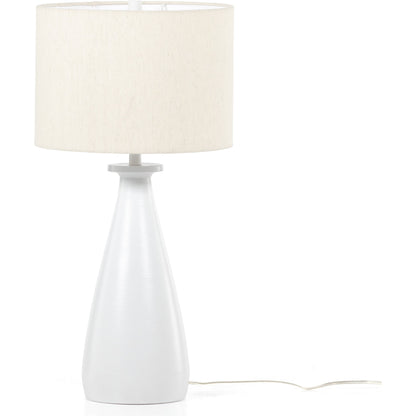 Innes Table Lamp by Four Hands in matte black. Made from aluminum, 60% polyester, 40% viscose (rayon) in a modern style.