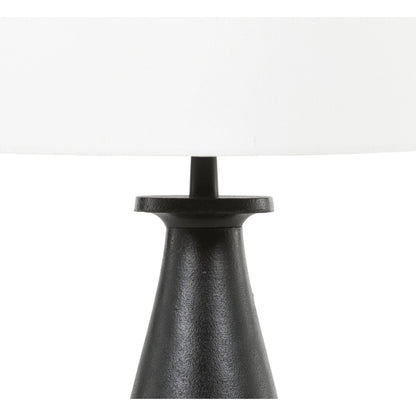 Innes Table Lamp by Four Hands in matte black. Made from aluminum, 60% polyester, 40% viscose (rayon) in a modern style.