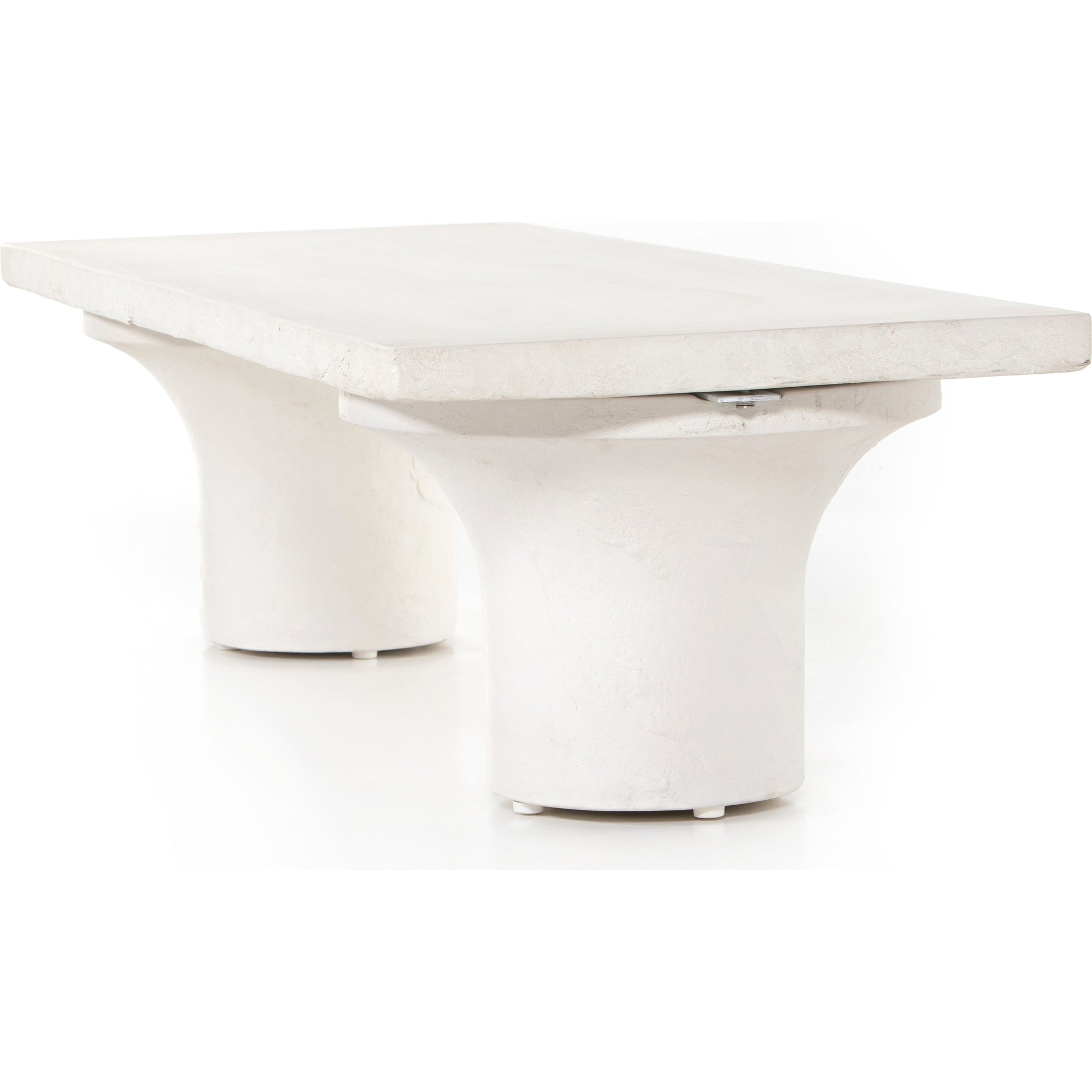 Parra Coffee Table by Four Hands in plaster molded concrete, white concrete and white. Made from concrete in a modern style.