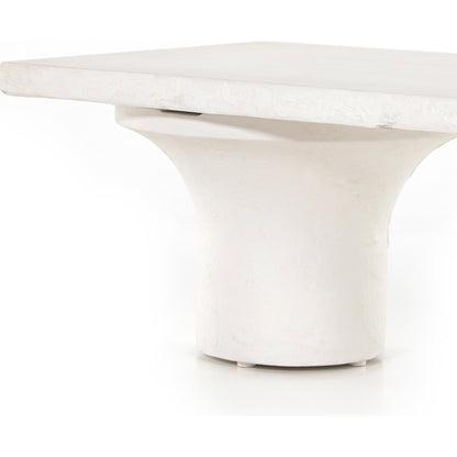 Parra Coffee Table by Four Hands in plaster molded concrete, white concrete and white. Made from concrete in a modern style.