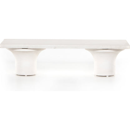 Parra Coffee Table by Four Hands in plaster molded concrete, white concrete and white. Made from concrete in a modern style.