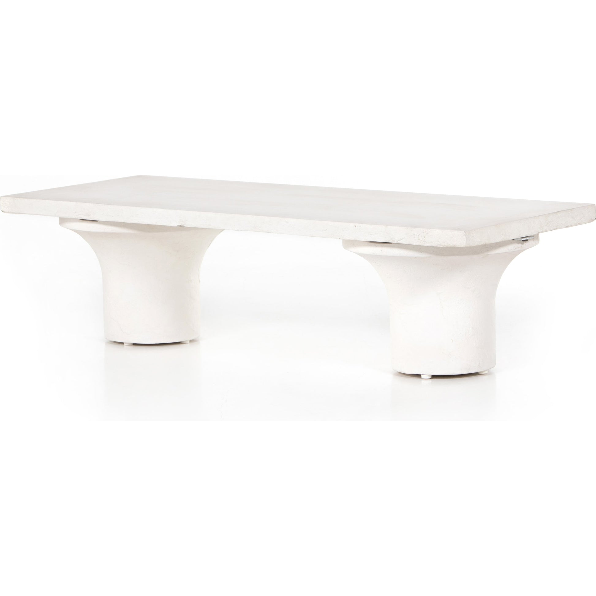 Parra Coffee Table by Four Hands in plaster molded concrete, white concrete and white. Made from concrete in a modern style.