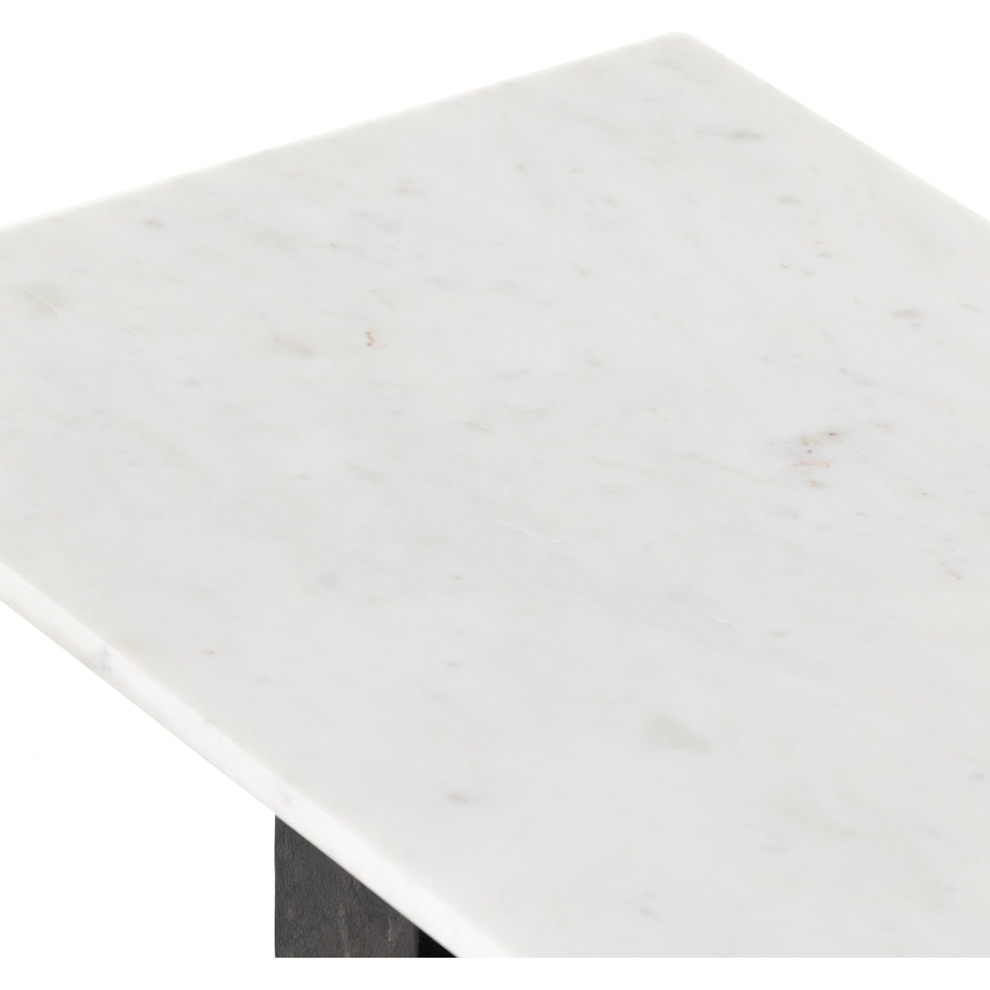 008 SI-1798512 | Additional Silo | Terrell Console Table by Four Hands in polished white marble, raw black. Made from solid marble, aluminum in a modern style.