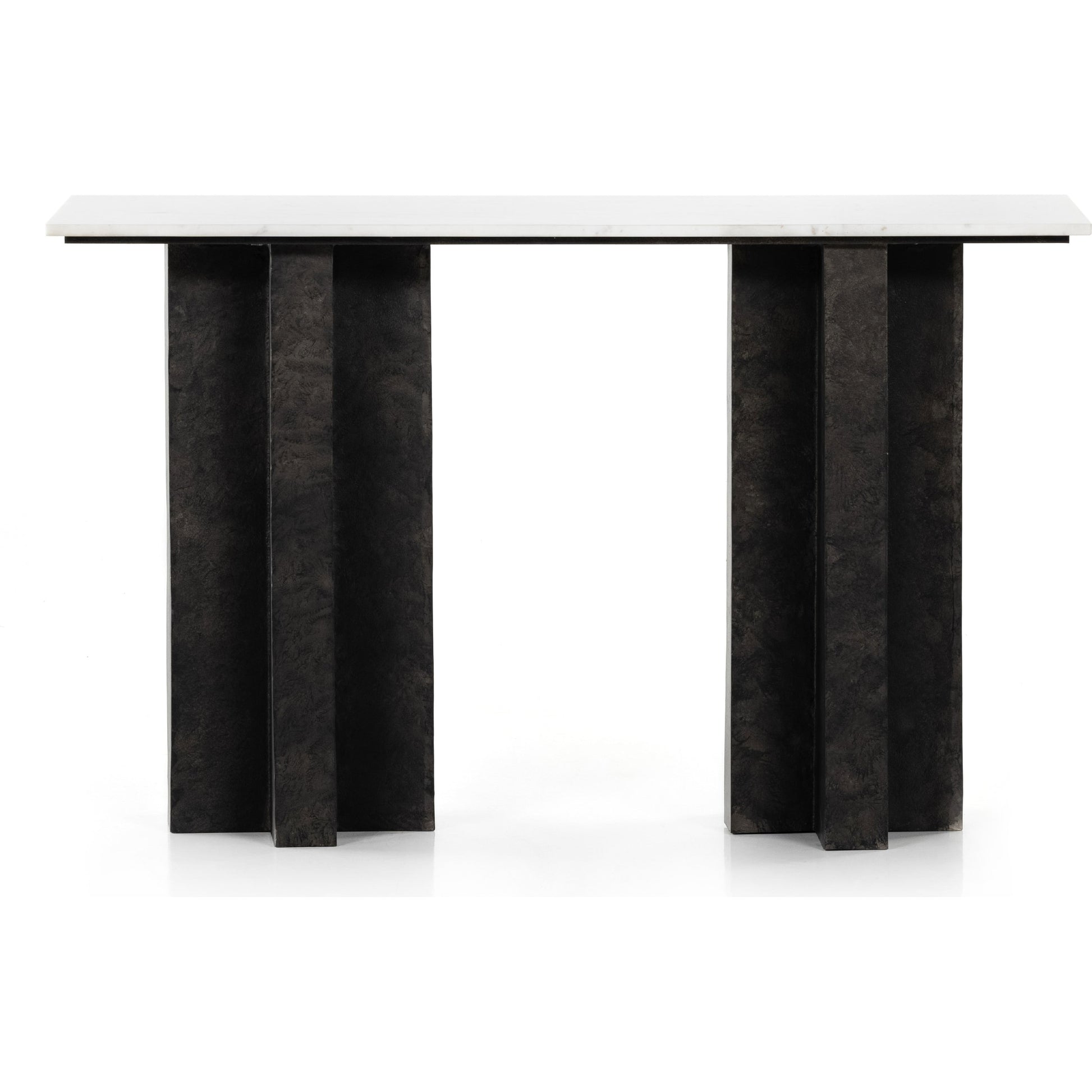 Terrell Console Table by Four Hands. Made from solid marble, aluminum in a modern style.