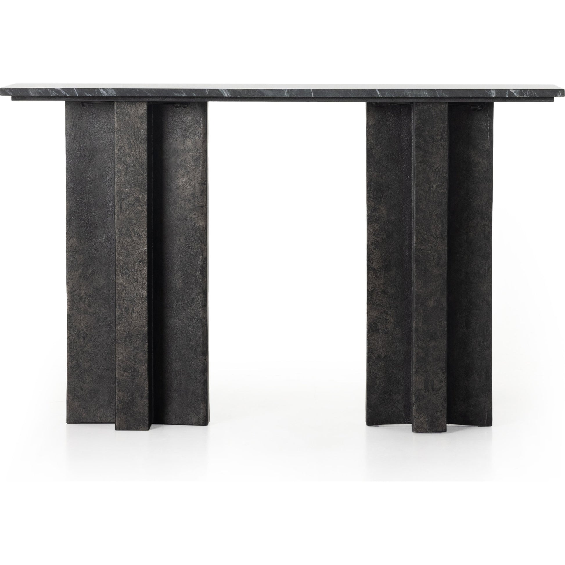 Terrell Console Table by Four Hands. Made from solid marble, aluminum in a modern style.