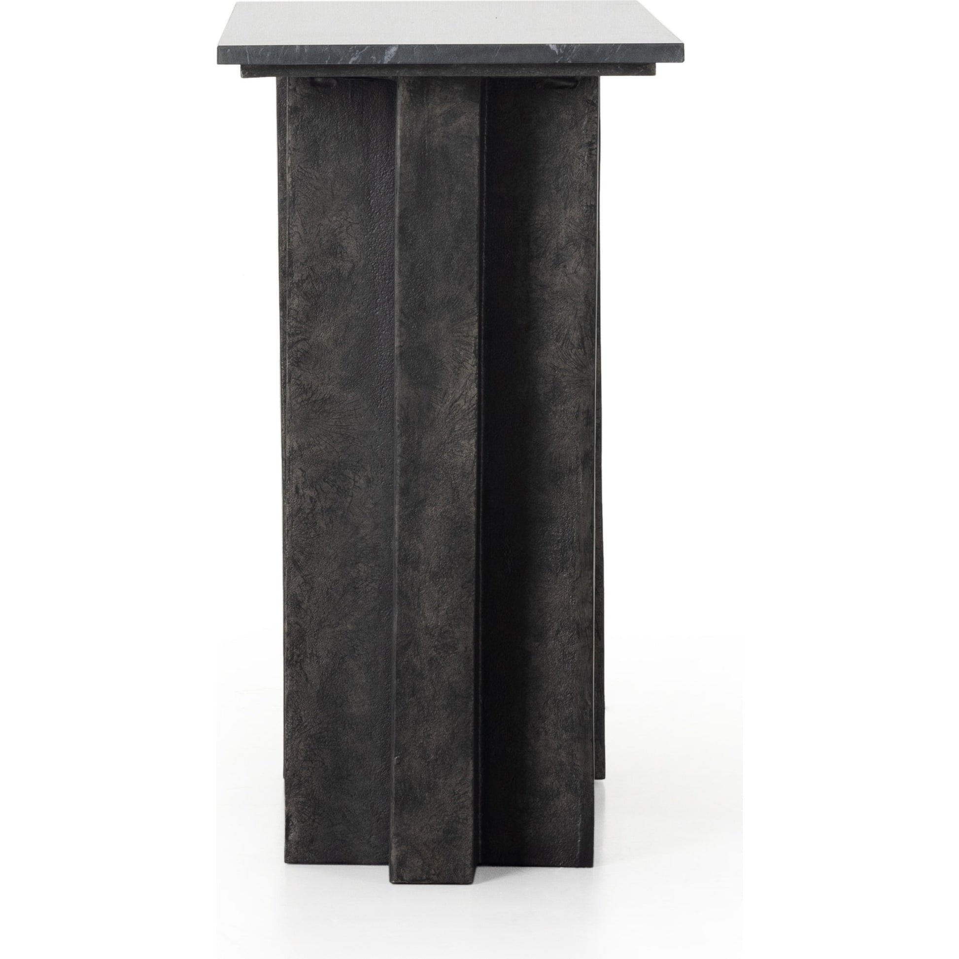 Terrell Console Table by Four Hands. Made from solid marble, aluminum in a modern style.