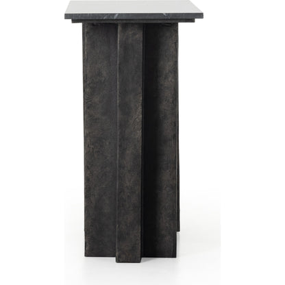 Terrell Console Table by Four Hands. Made from solid marble, aluminum in a modern style.