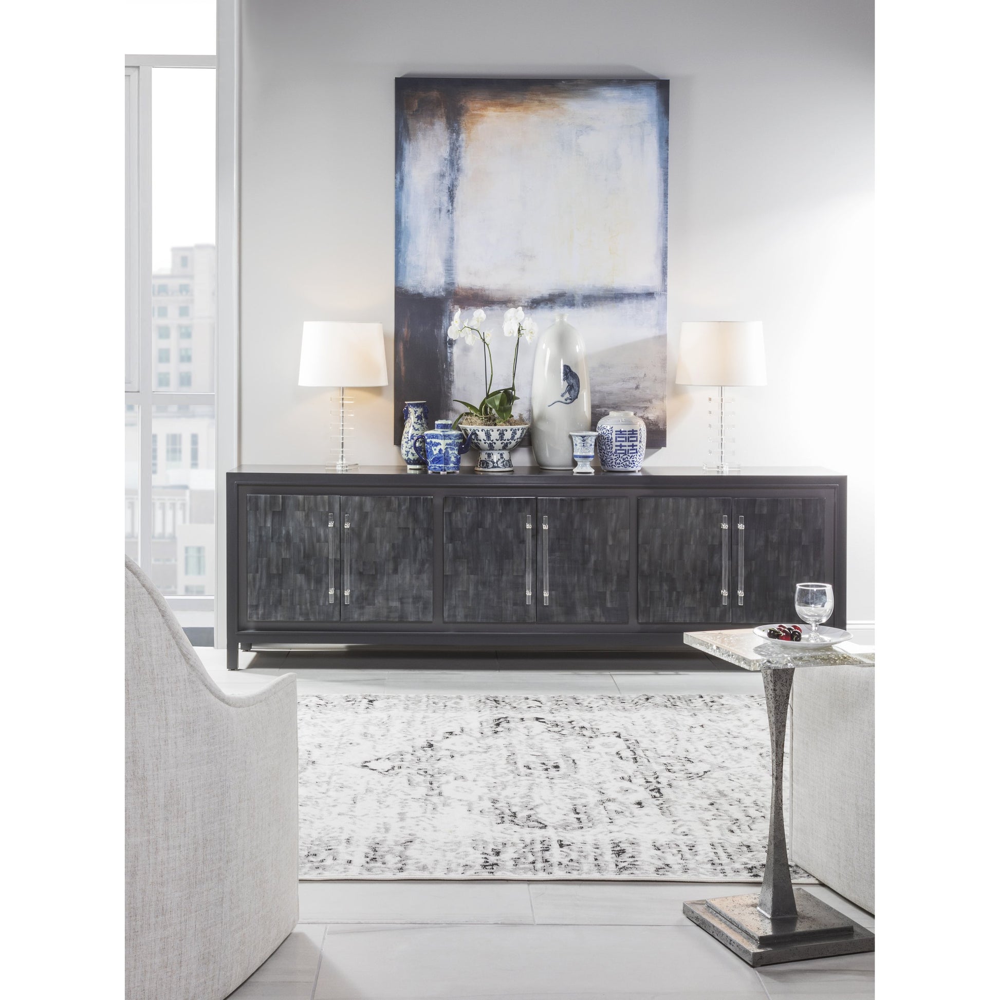 Montreaux Table by Artistica Home in antique nickel. Made from unique in a modern style.