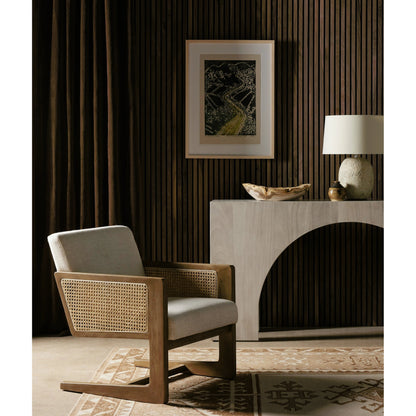 Fausto Console Table by Four Hands. Made from thick guanacaste veneer in a modern style.