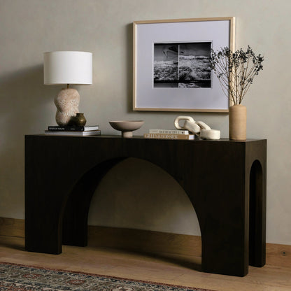 Fausto Console Table by Four Hands. Made from thick guanacaste veneer in a modern style.