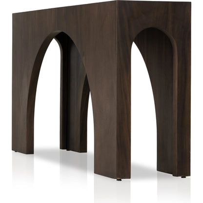 Fausto Console Table by Four Hands. Made from thick guanacaste veneer in a modern style.