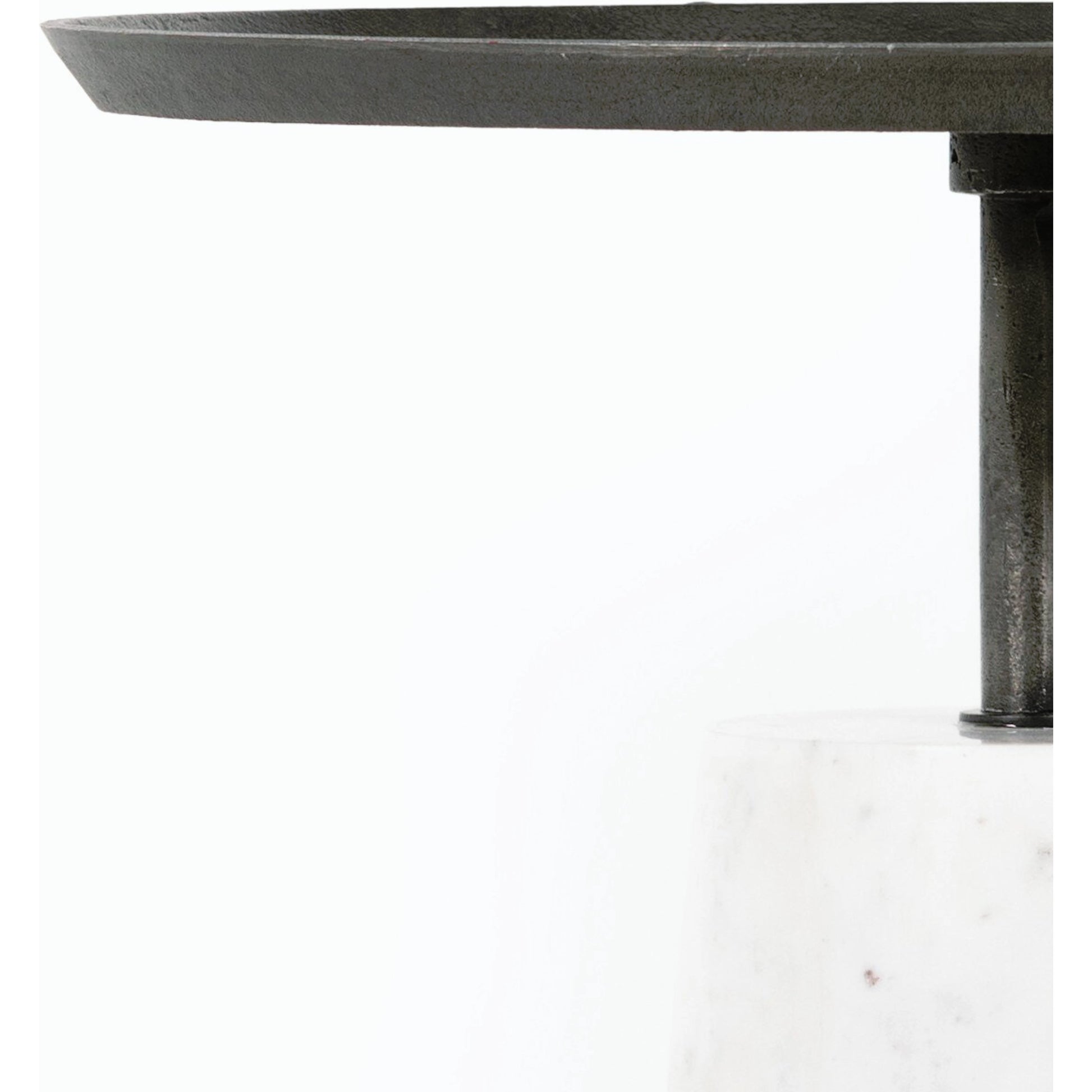 Cronos End Table by Four Hands. Made from aluminum, solid marble in a modern style.