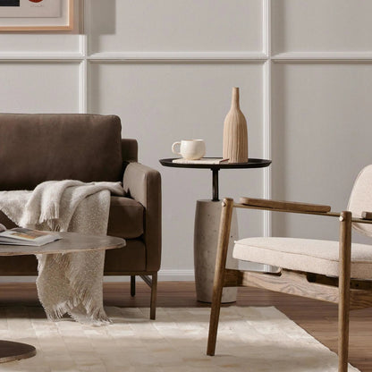 Cronos End Table by Four Hands. Made from aluminum, solid marble in a modern style.