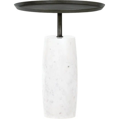 Cronos End Table by Four Hands. Made from aluminum, solid marble in a modern style.