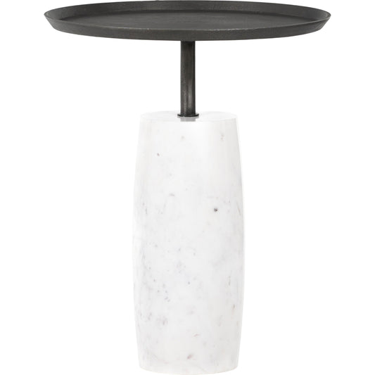 Cronos End Table by Four Hands. Made from aluminum, solid marble in a modern style.