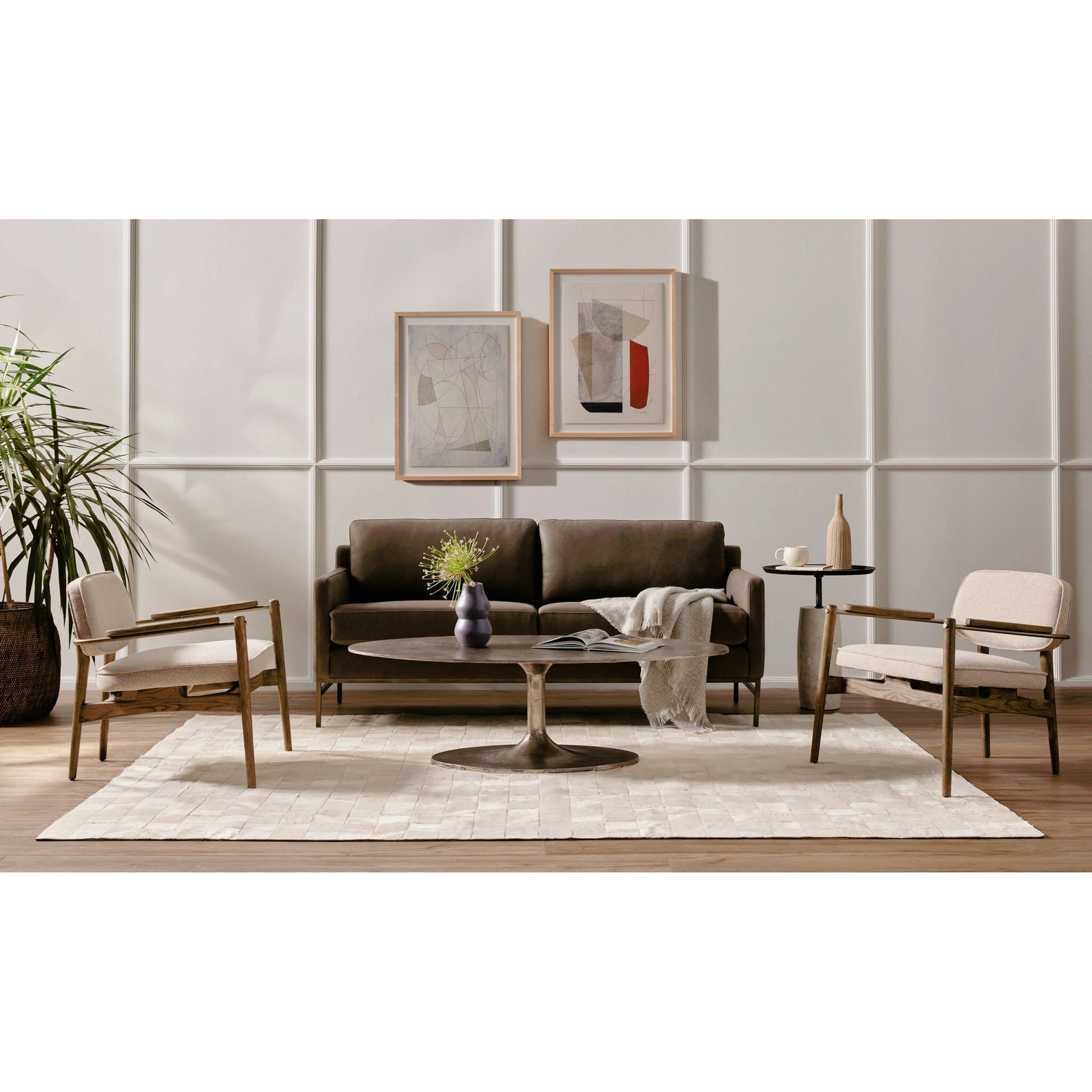 Cronos End Table by Four Hands. Made from aluminum, solid marble in a modern style.