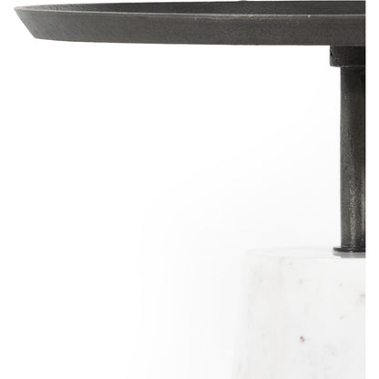 Cronos End Table by Four Hands. Made from aluminum, solid marble in a modern style.