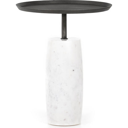 Cronos End Table by Four Hands. Made from aluminum, solid marble in a modern style.
