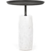 Polished White Marble, Hammered Grey