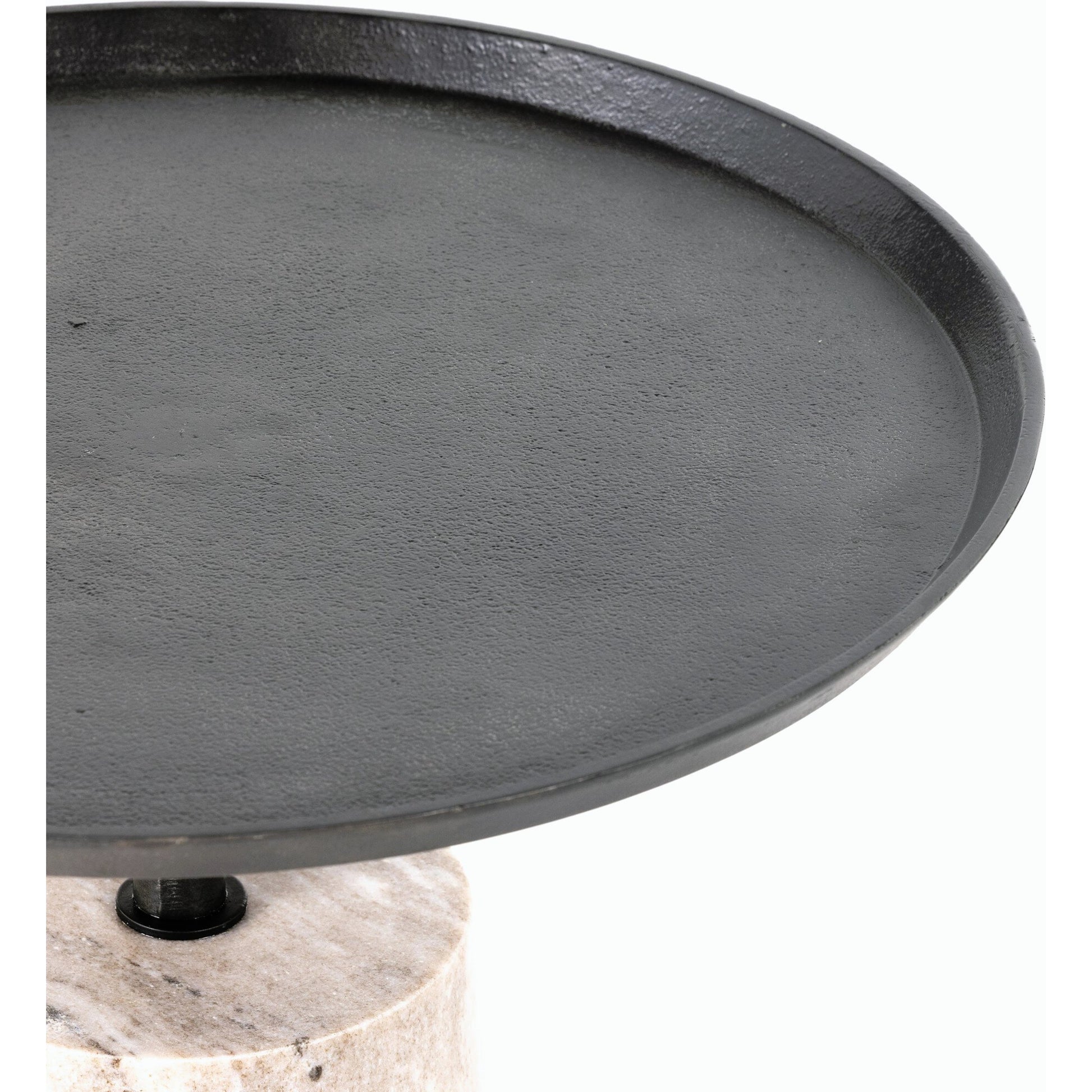 Cronos End Table by Four Hands. Made from aluminum, solid marble in a modern style.