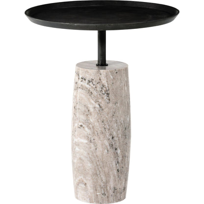 Cronos End Table by Four Hands. Made from aluminum, solid marble in a modern style.