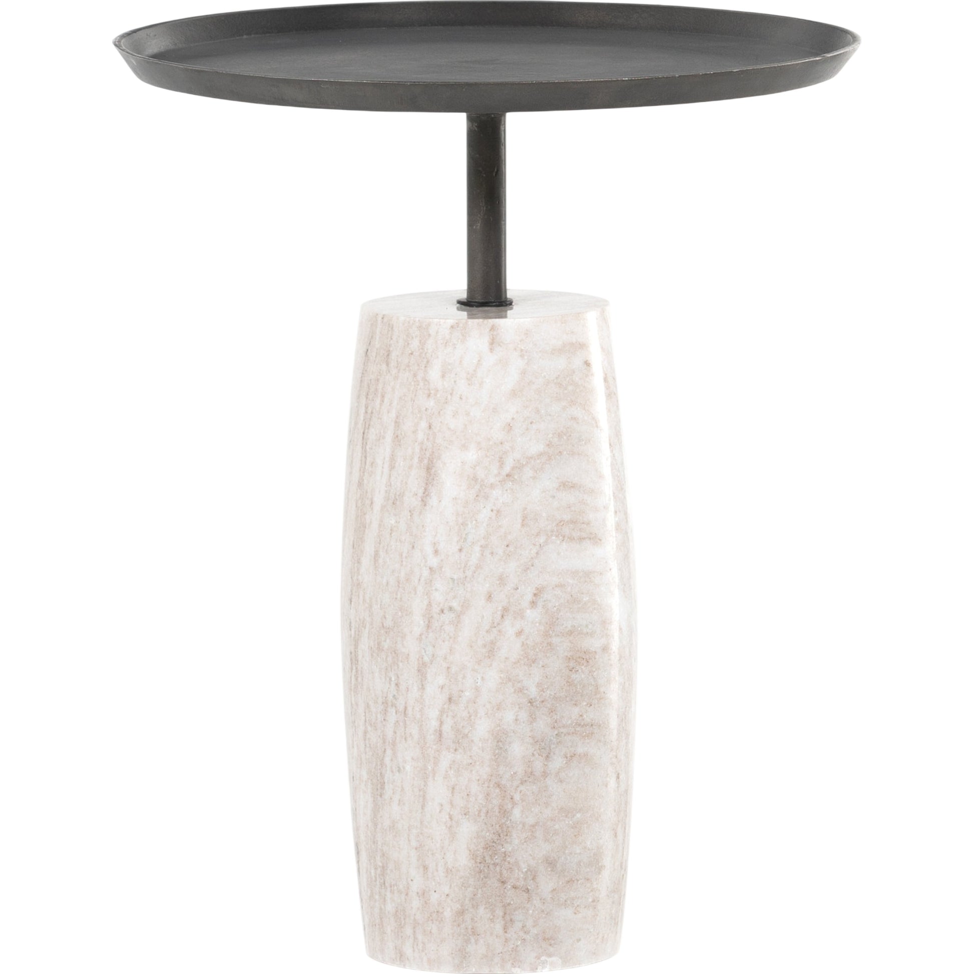 Cronos End Table by Four Hands. Made from aluminum, solid marble in a modern style.