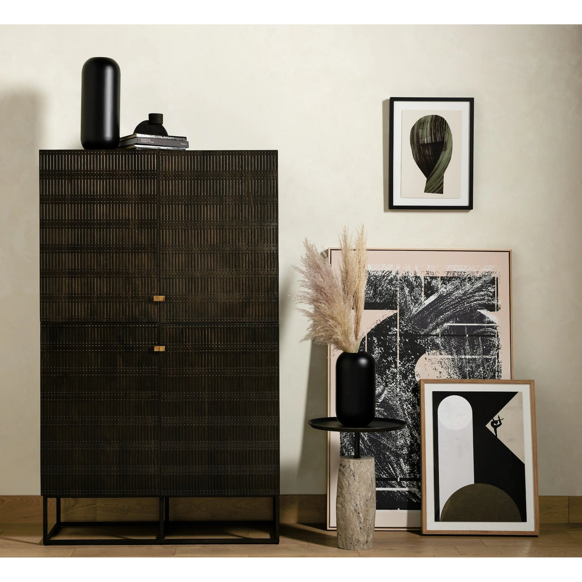 Cronos End Table by Four Hands. Made from aluminum, solid marble in a modern style.