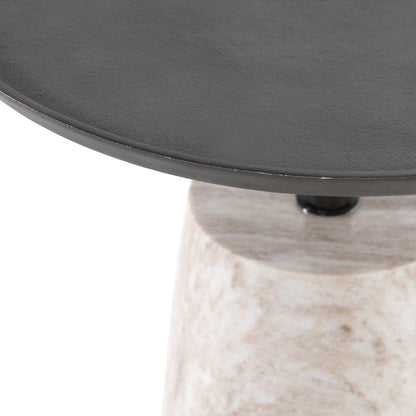 Cronos End Table by Four Hands. Made from aluminum, solid marble in a modern style.