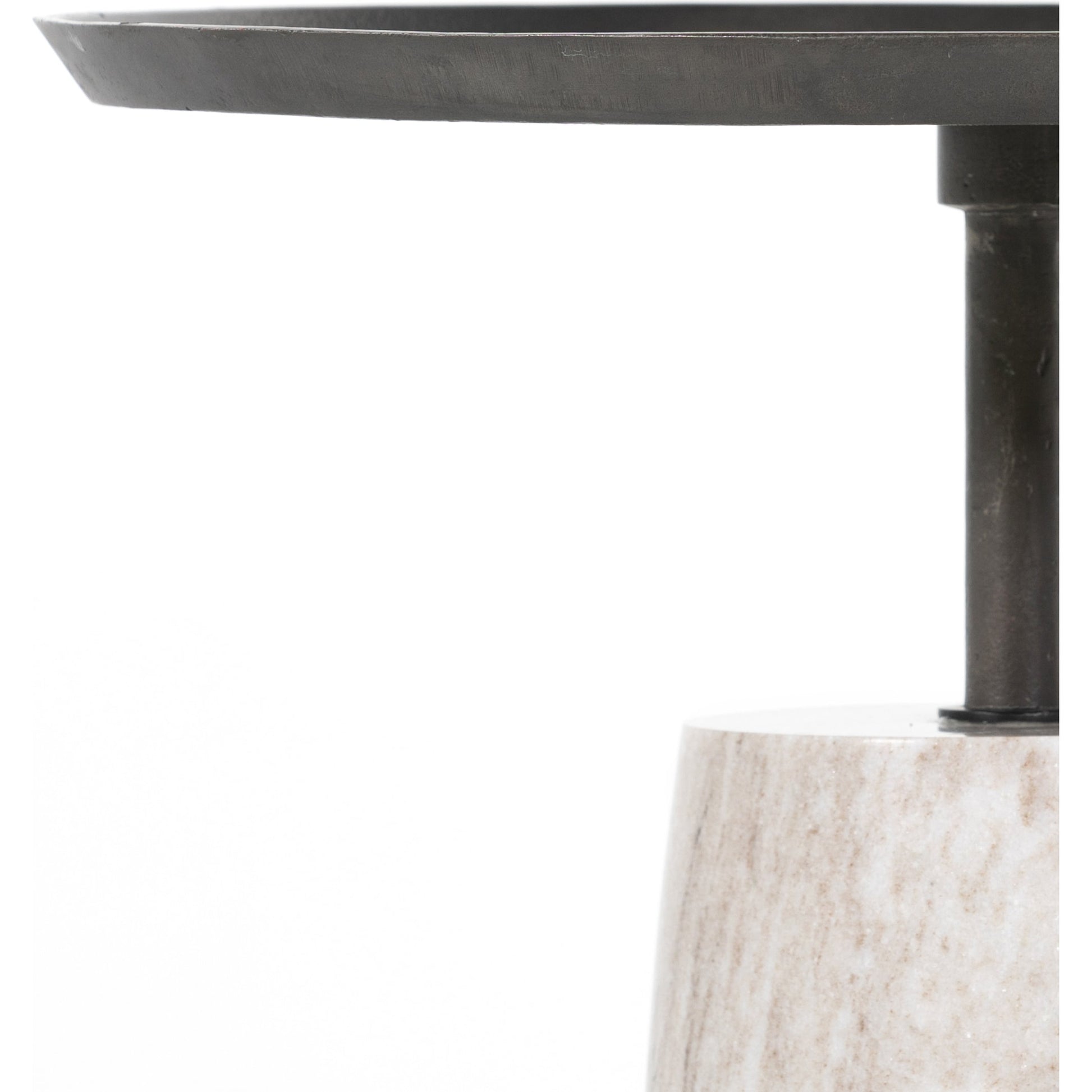 Cronos End Table by Four Hands. Made from aluminum, solid marble in a modern style.