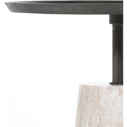 Cronos End Table by Four Hands. Made from aluminum, solid marble in a modern style.