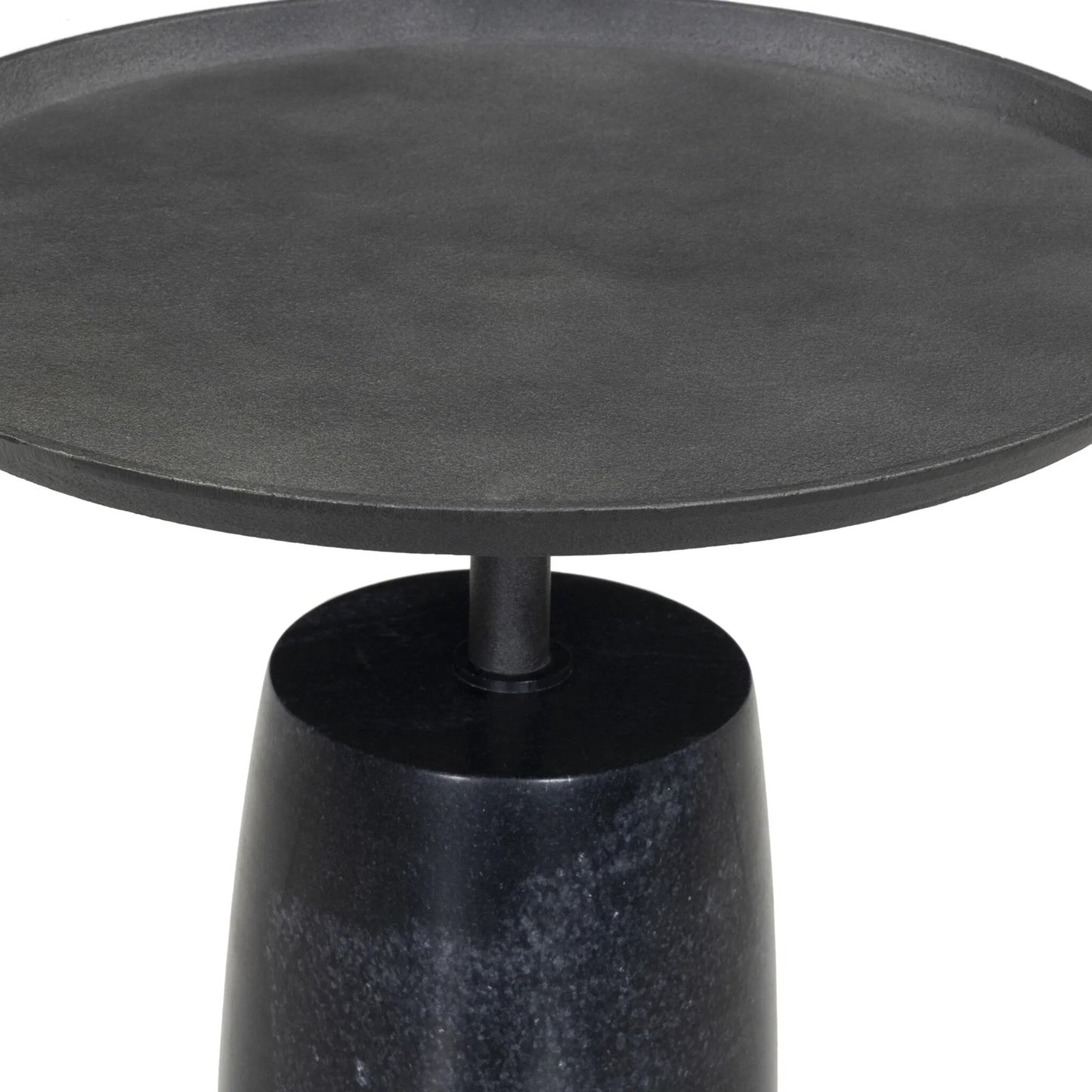 023 SI-2377040 | Closeup | Cronos End Table by Four Hands. Made from aluminum, solid marble in a modern style.