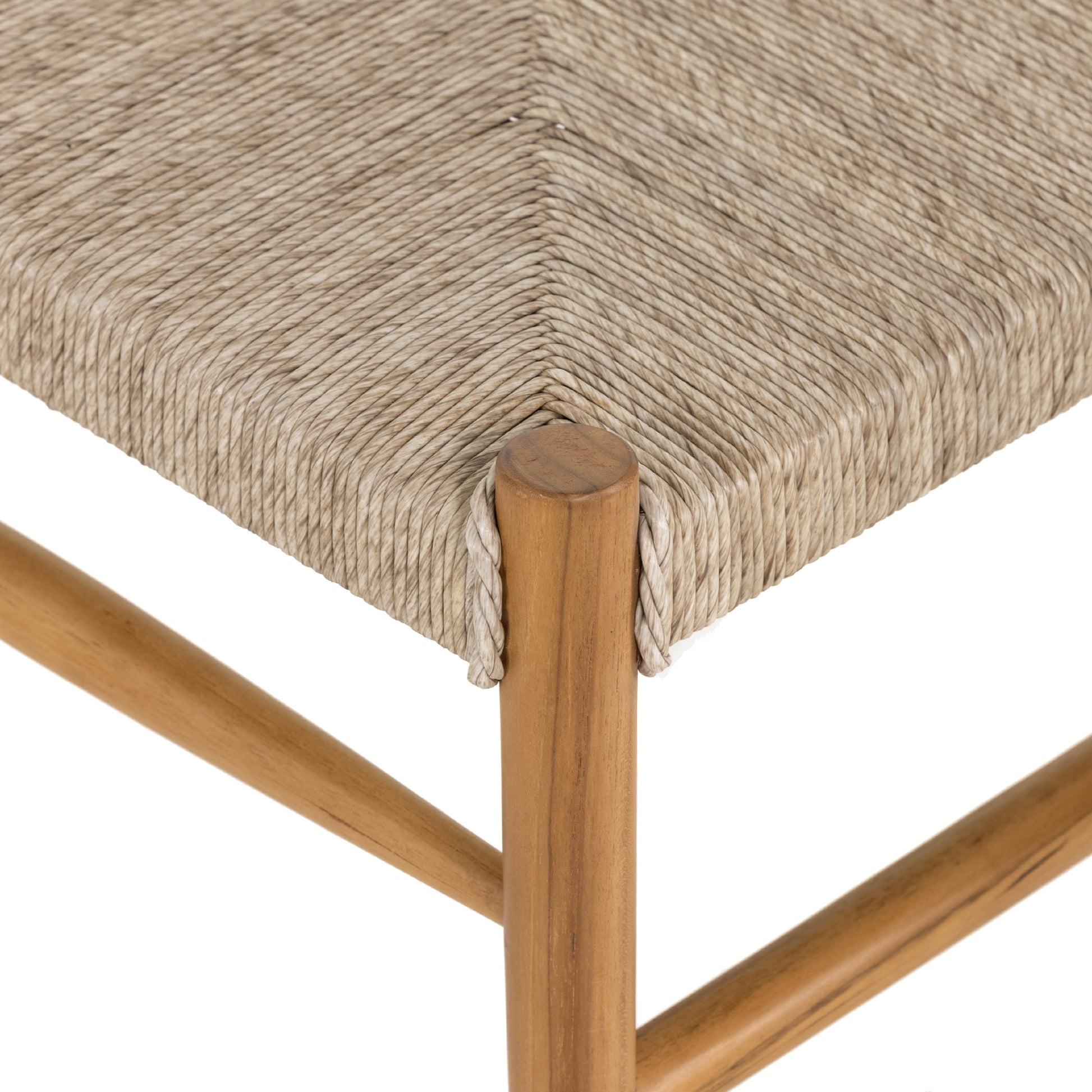 Lomas Outdoor Dining Chair by Four Hands. Made from solid teak, 100% polyethylene in a cottage & farmhouse style.