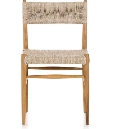 Lomas Outdoor Dining Chair by Four Hands. Made from solid teak, 100% polyethylene in a cottage & farmhouse style.