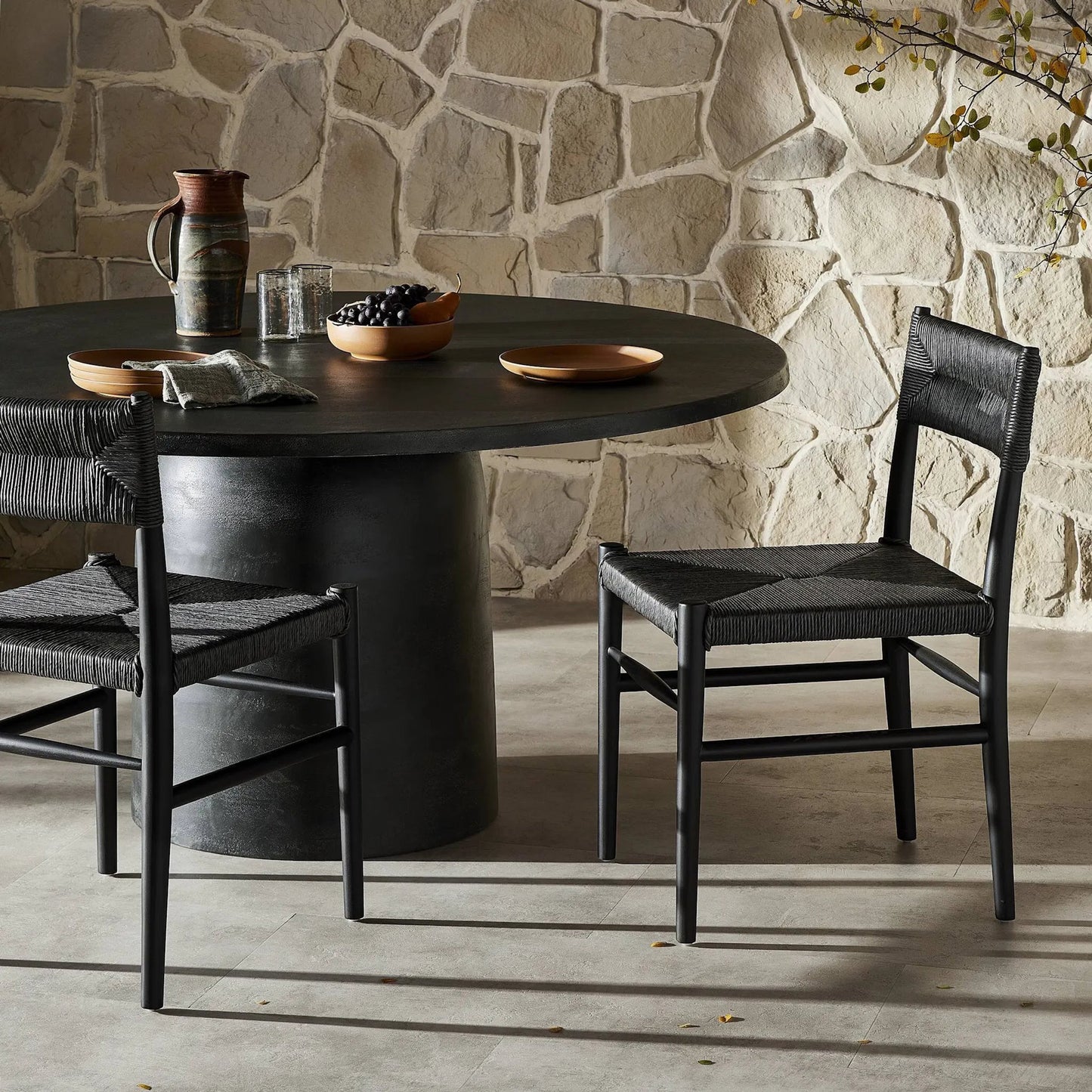 034 SI-2092620 | Lifestyle | Lomas Outdoor Dining Chair by Four Hands. Made from solid teak, 100% polyethylene in a cottage & farmhouse style.